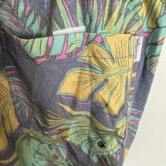 maamgic Mens 80s 90s Vintage 4 Way Stretch Swim Trunks with Mesh Lining Large - Picture 4 of 5